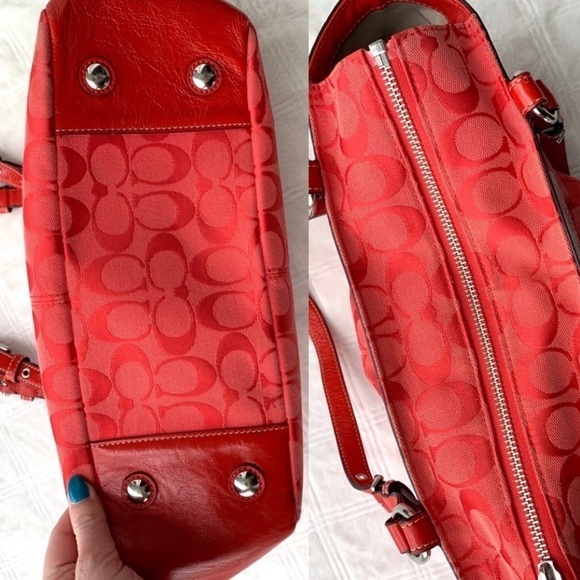 Y2K Coach Cherry Signature Jacquard Gallery Monogram Purse Rare Shoulder Bag - Picture 12 of 17